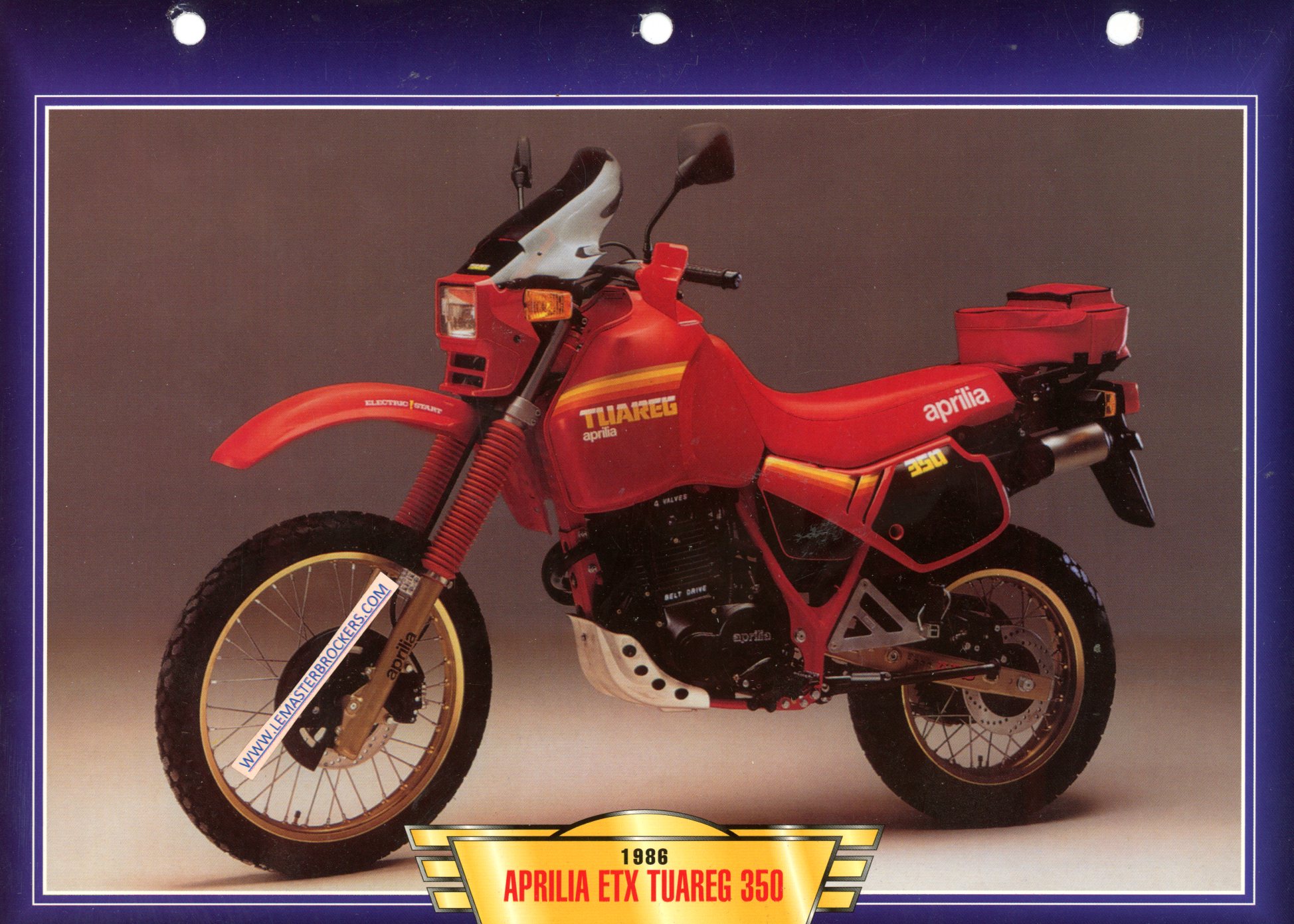 FICHE DOCUMENT MOTO APRILIA ETX TUAREG 350 1986