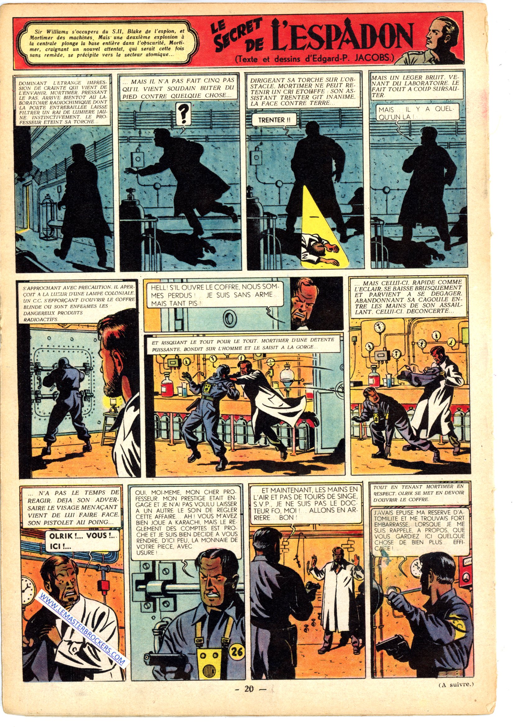 JOURNAL DE TINTIN n° 7 1949 - COUVERTURE JACOBS MORTIMER