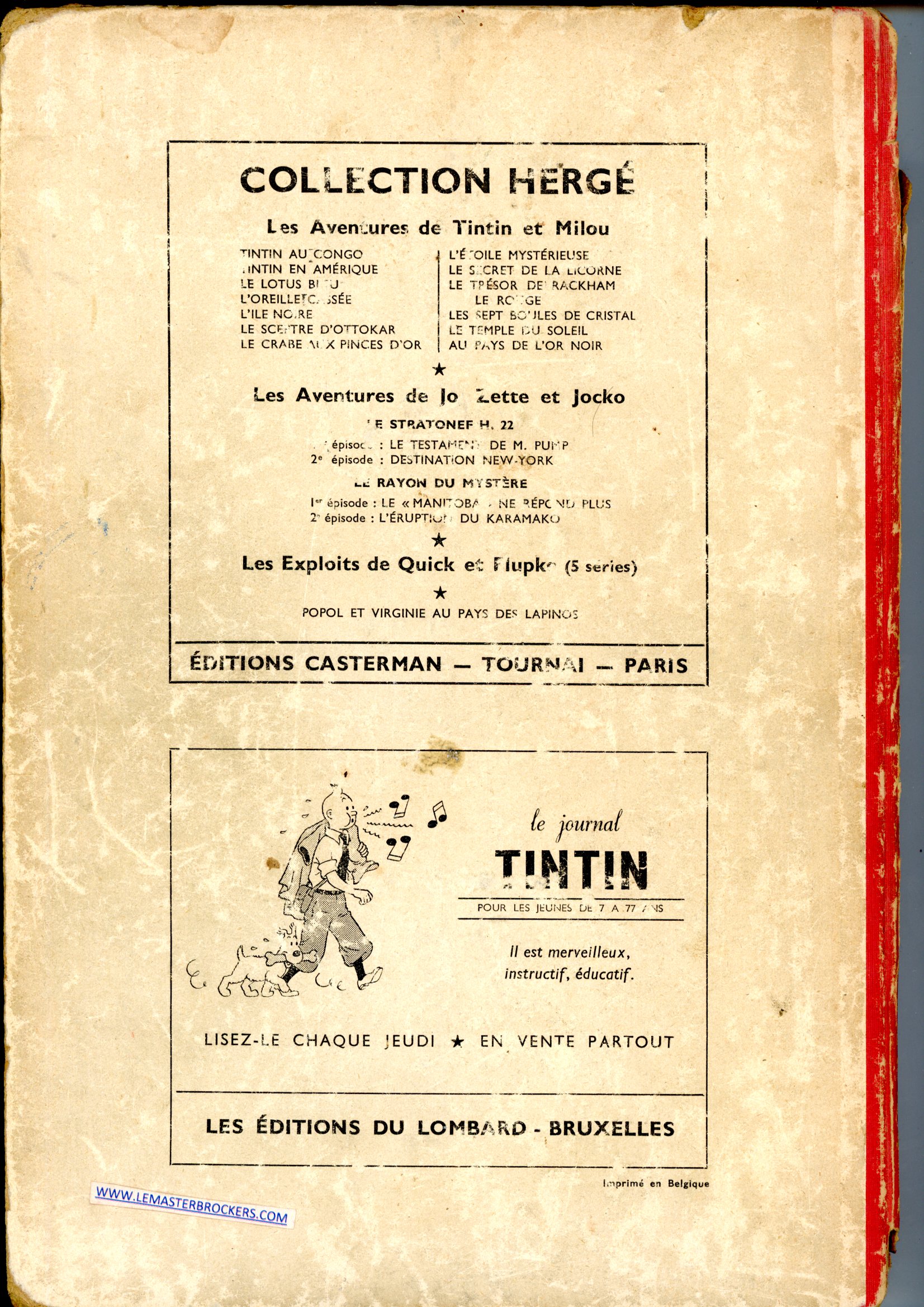 TINTIN recueil 17 1951 1952