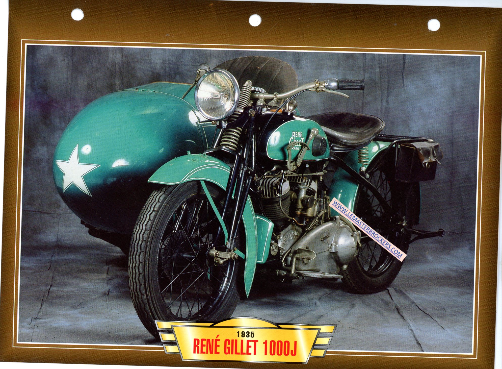 DOCUMENT MOTO RENE GILLET 1000J 1935