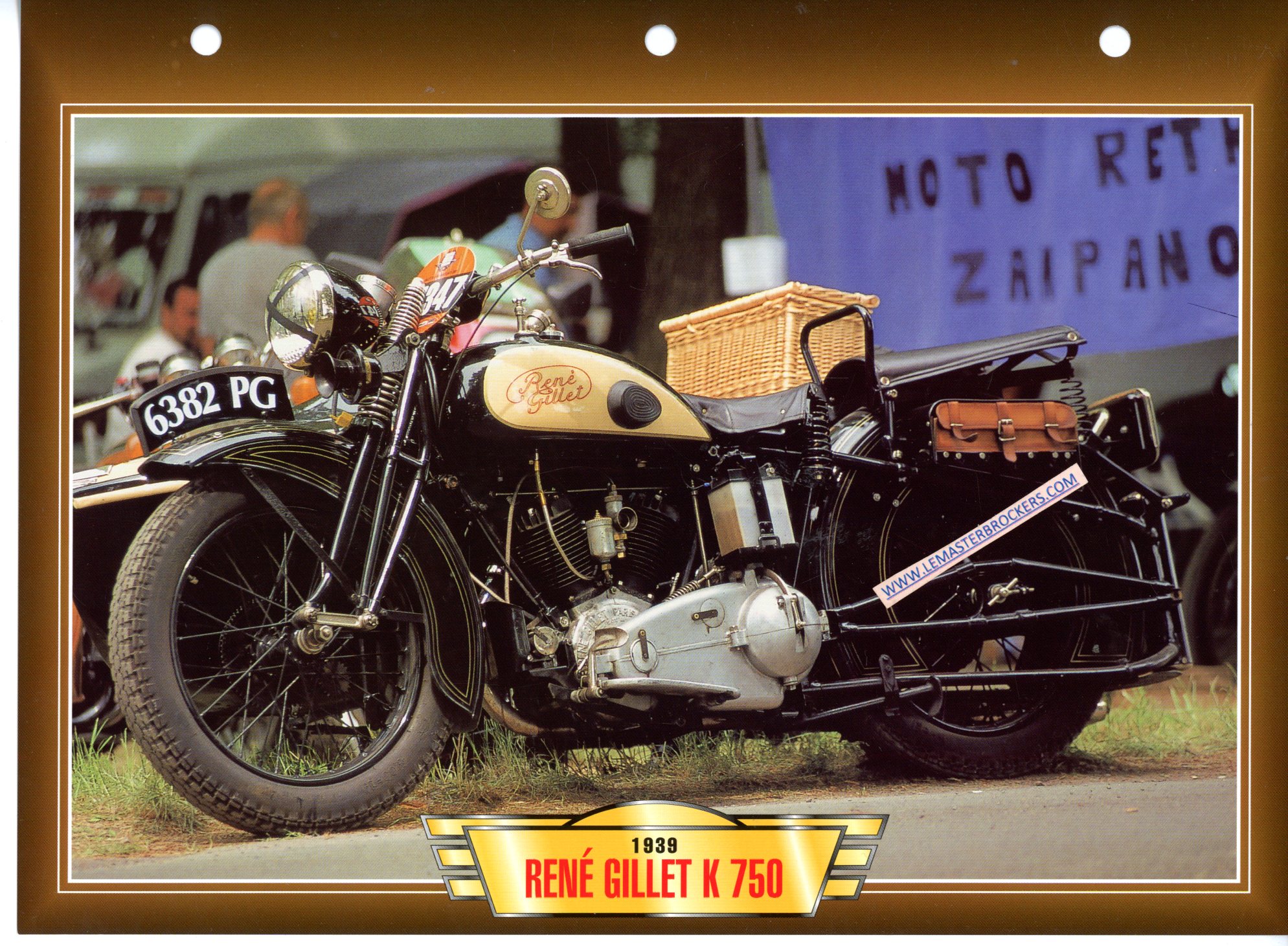 DOCUMENT MOTO RENE GILLET K750 1939