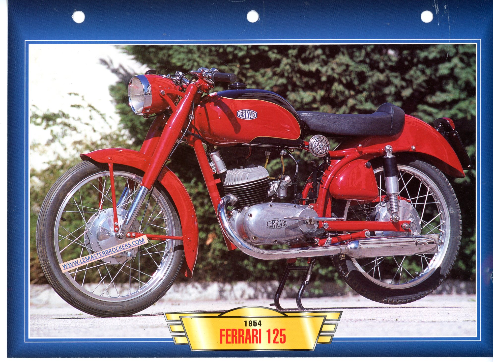DOCUMENT MOTO FERRARI 125 1954