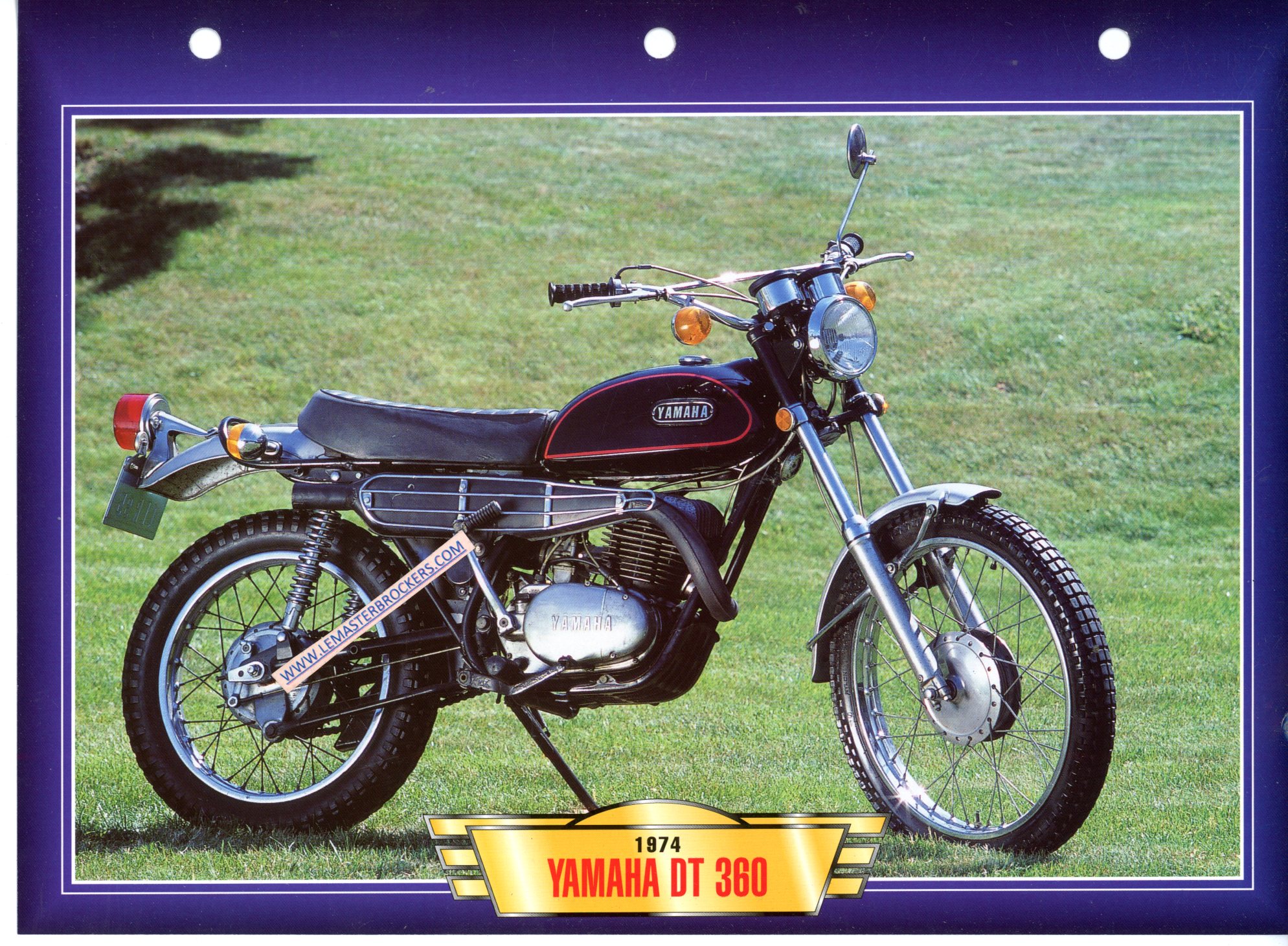 DOCUMENT MOTO YAMAHA DT 360 DT360 1974 - FICHE MOTO
