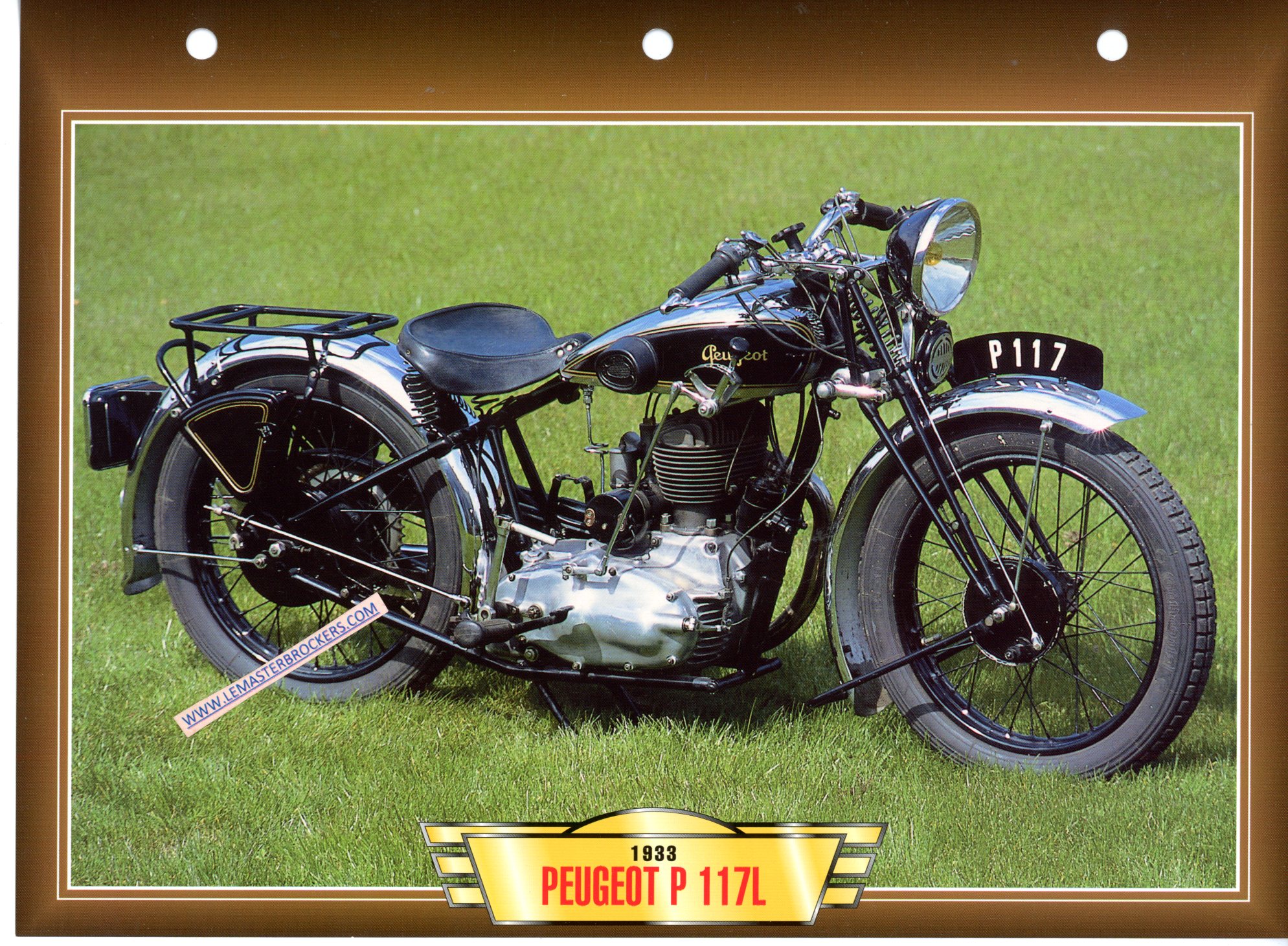 DOCUMENT MOTO PEUGEOT P117 L P 117L 1933