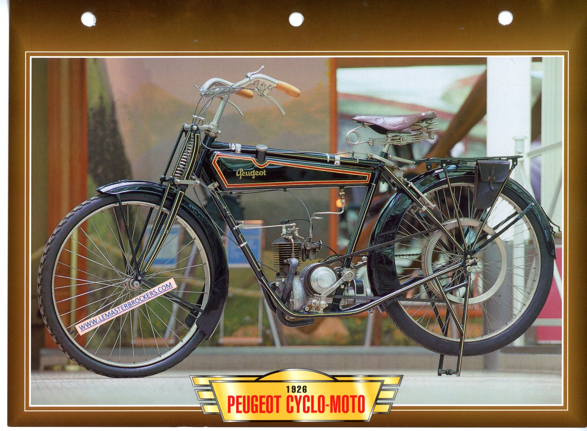 DOCUMENT CYCLO-MOTO PEUGEOT 1926 - FICHE MOTO