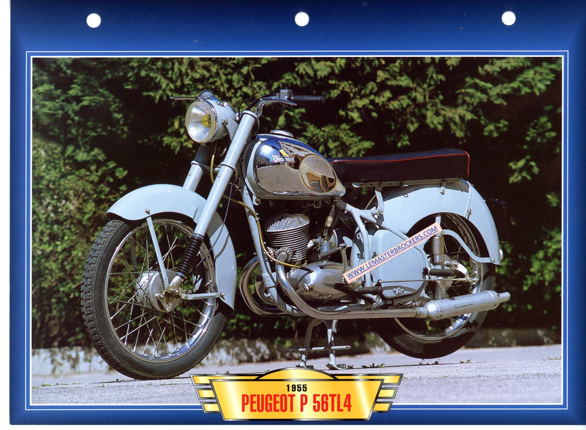 DOCUMENT MOTO PEUGEOT P 56TL4 P56 TL4 1955