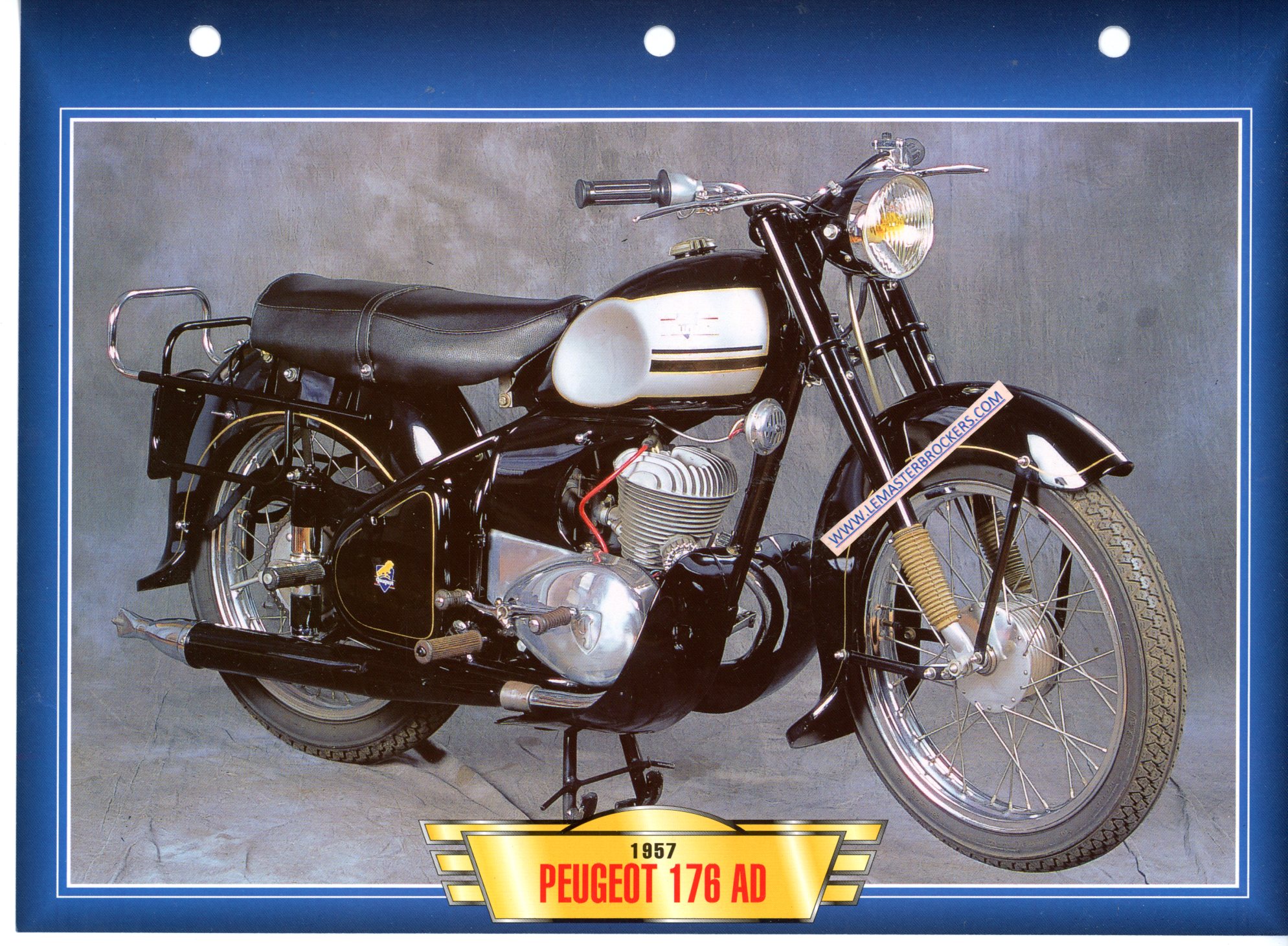 DOCUMENT MOTO PEUGEOT 176 AD 1957