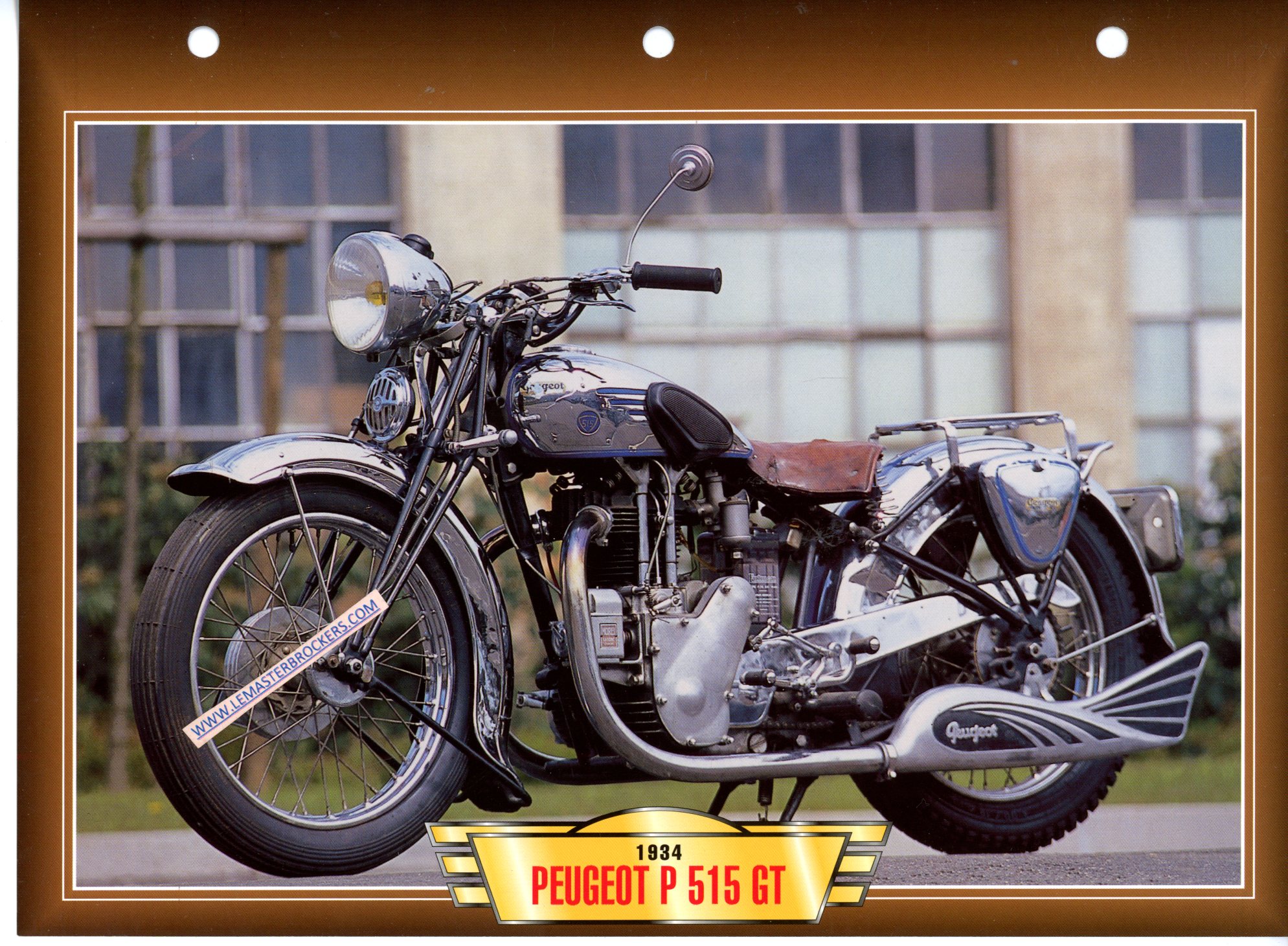 DOCUMENT MOTO PEUGEOT P 515GT P515 GT 1934