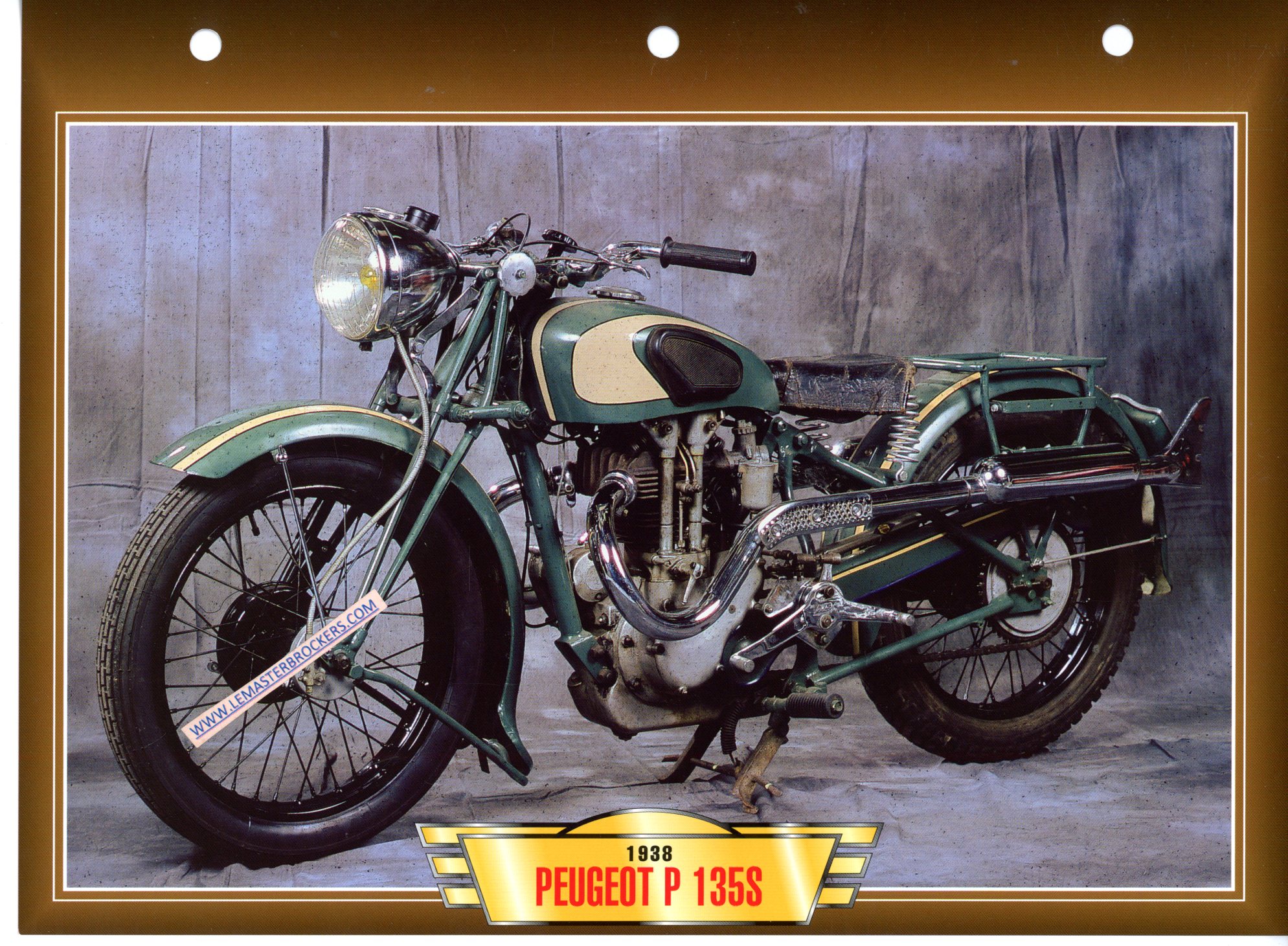 DOCUMENT MOTO PEUGEOT P 135S P135 S 1938
