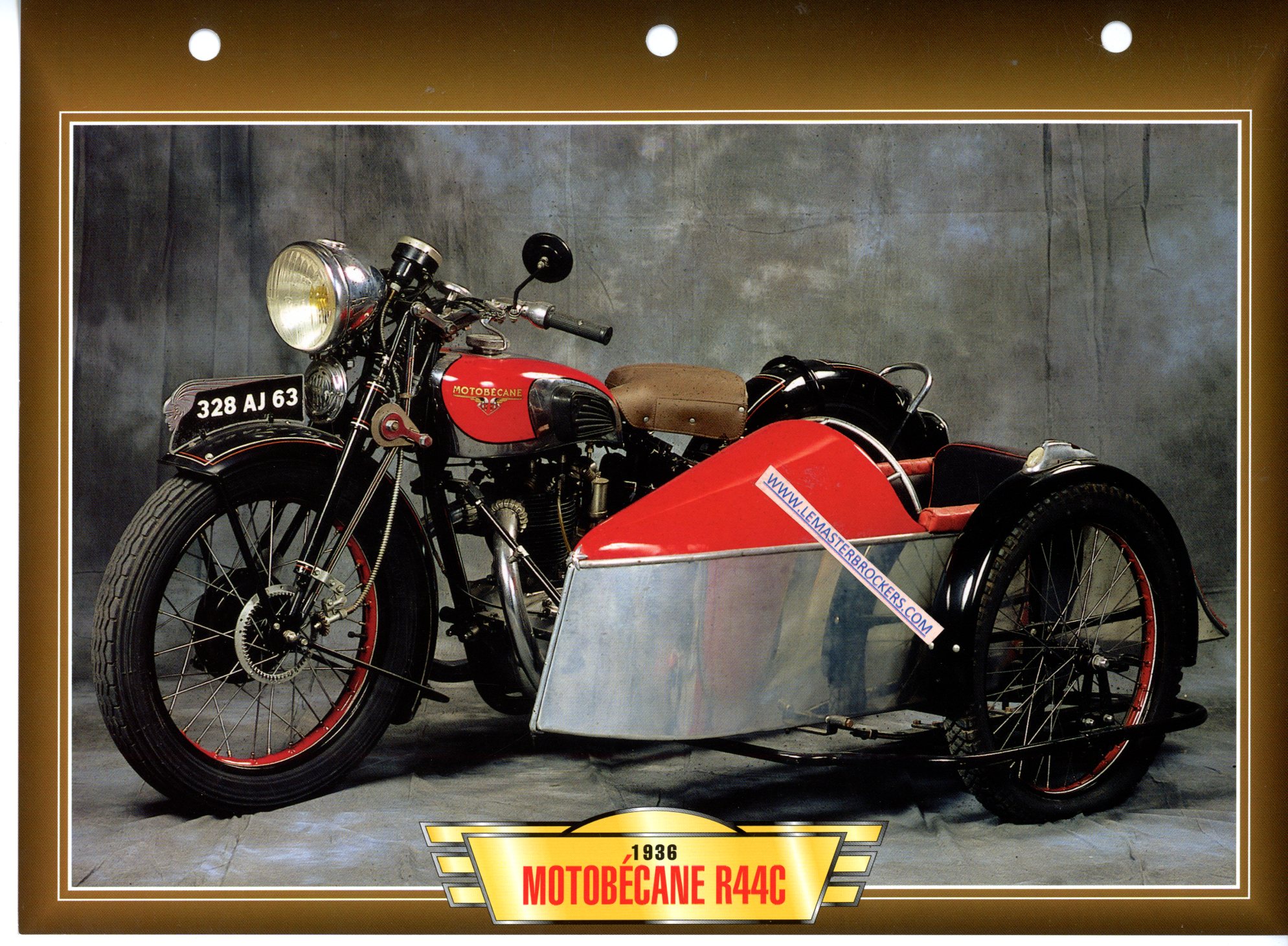 DOCUMENT MOTOBECANE R44 C R44C 1936 SIDE-CAR