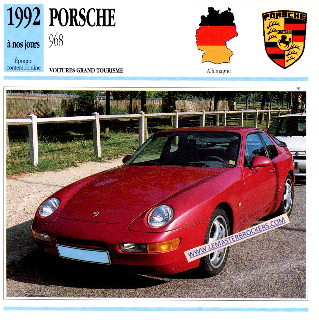 DOCUMENT FICHE PORSCHE 968 1992 - FICHE AUTOMOBILE