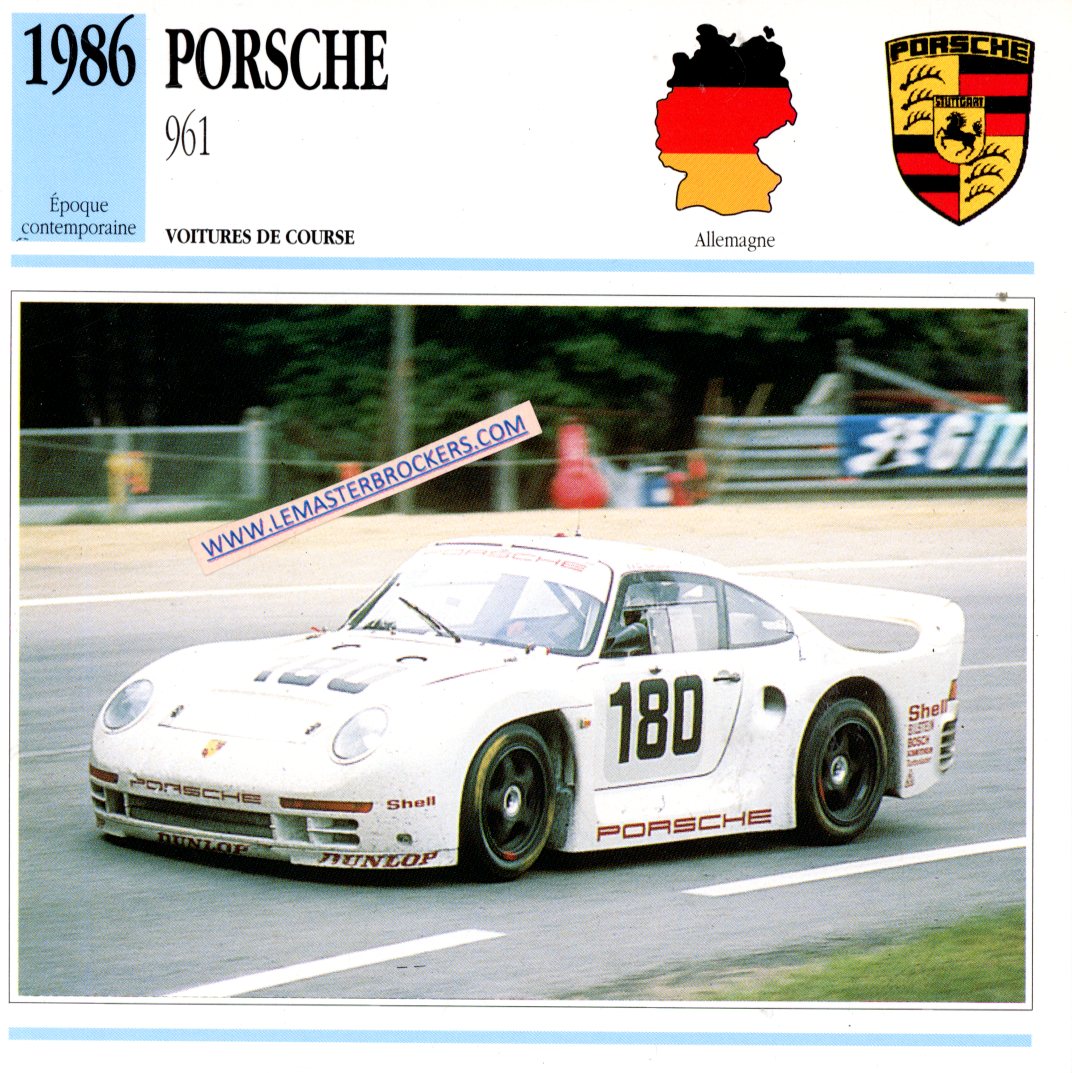 DOCUMENT FICHE PORSCHE 961 1986