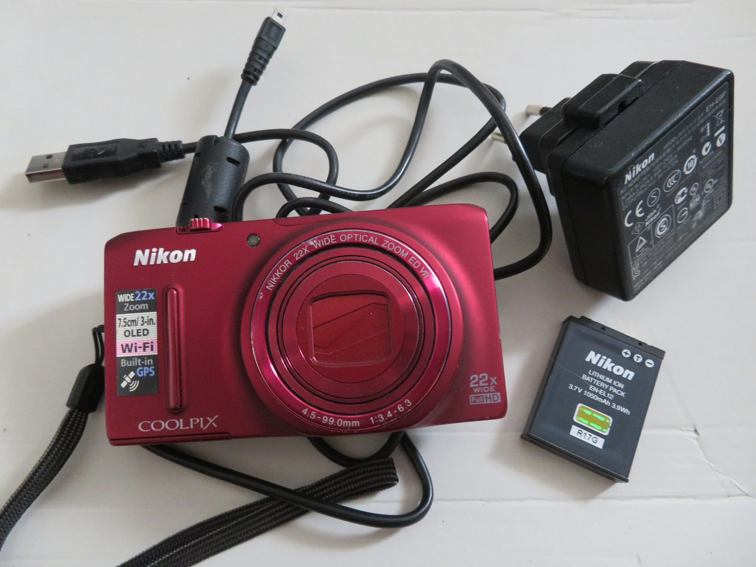 NIKON COOLPIX S9500 ZOOM 22X WI-FI ROUGE - APPAREILS PHOTO