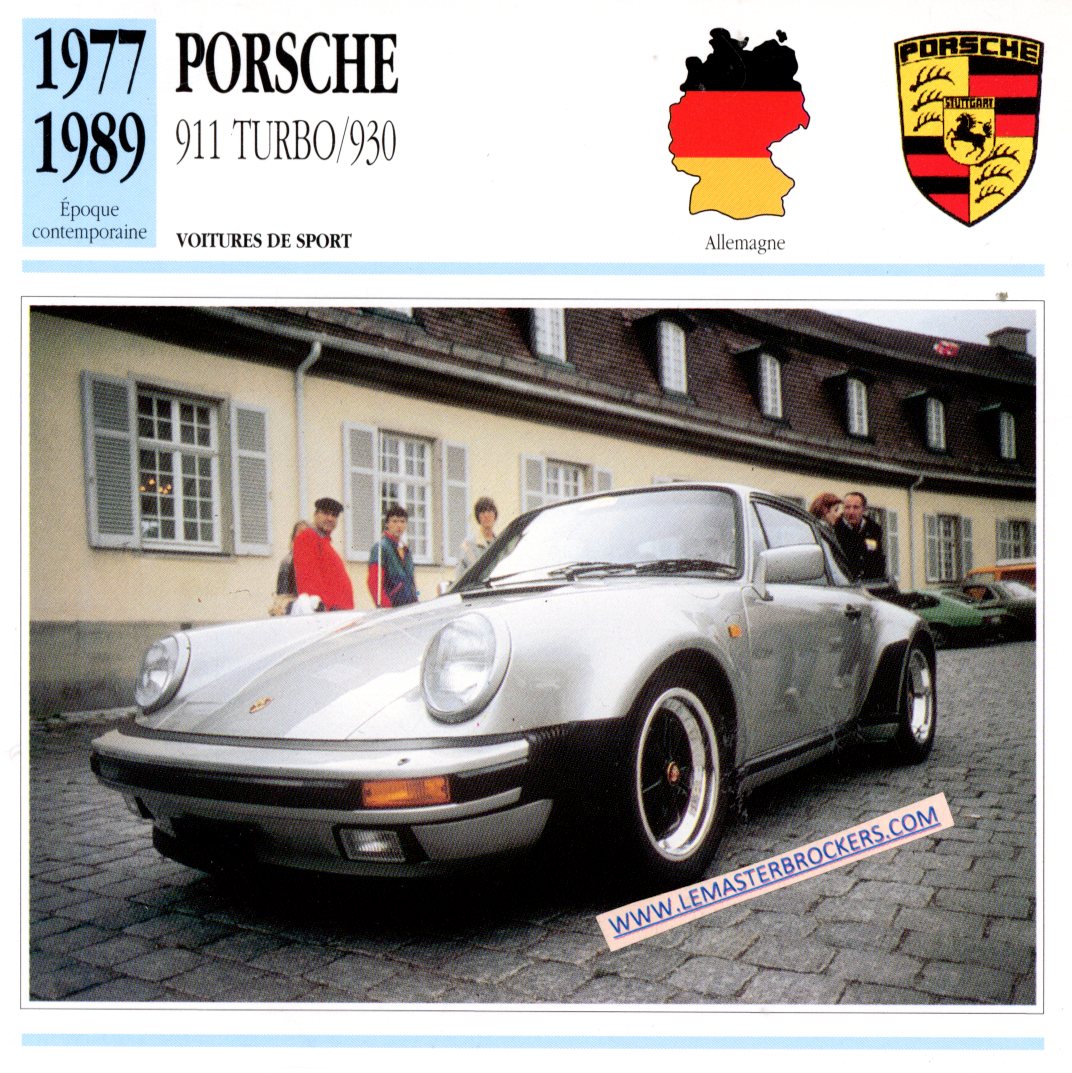 DOCUMENT FICHE AUTO PORSCHE 911 TURBO / 930 1977 1989