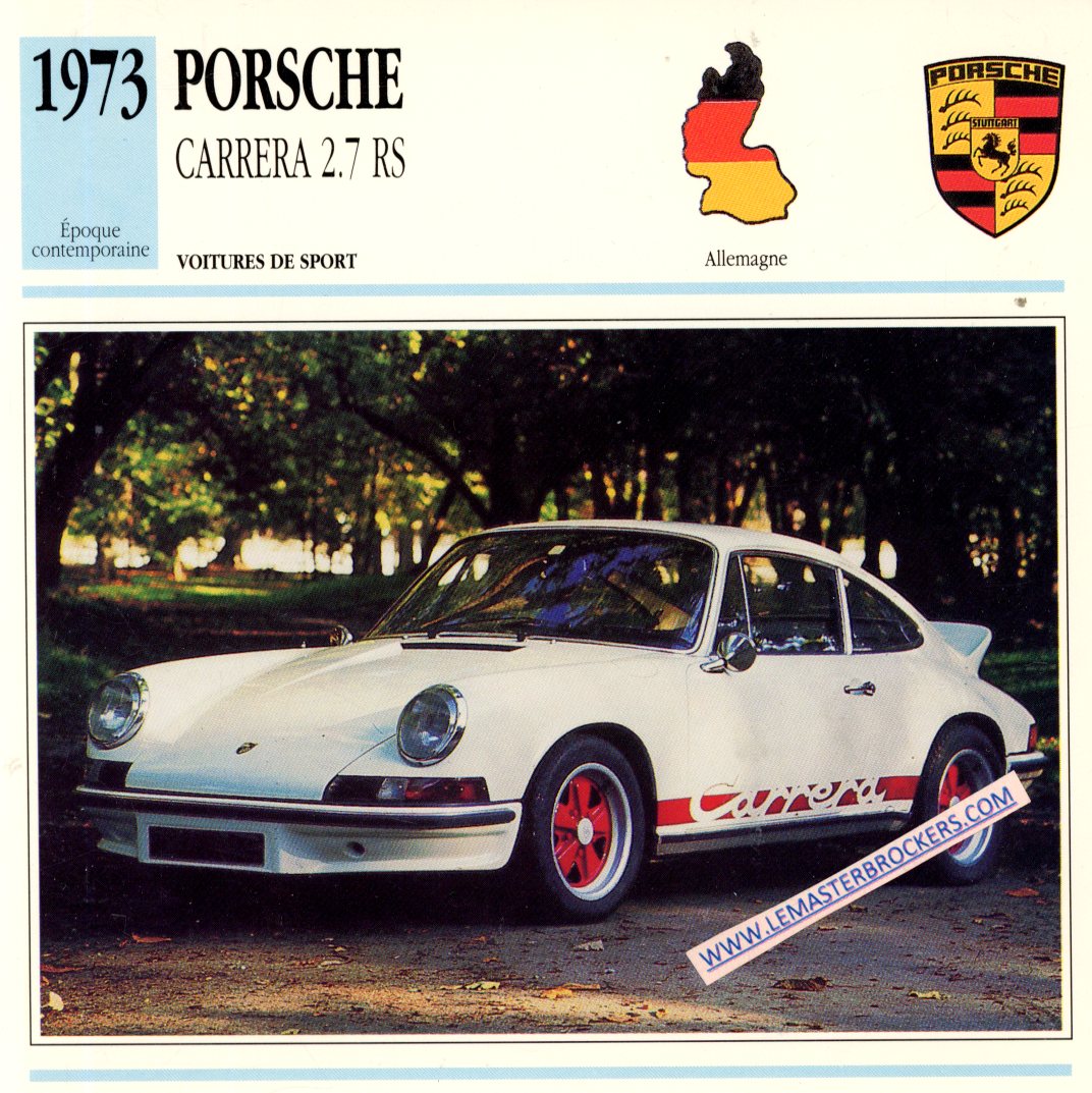 DOCUMENT FICHE AUTO PORSCHE CARRERA 1973