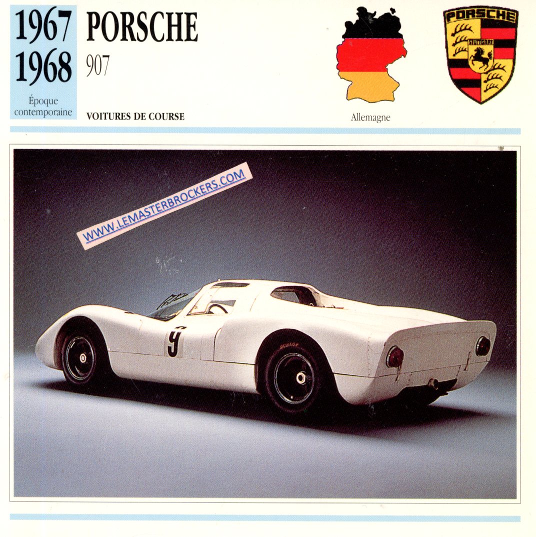 DOCUMENT FICHE AUTO PORSCHE 907 1967 1968