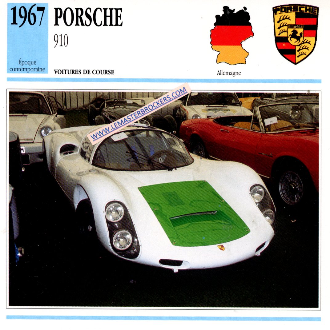 DOCUMENT FICHE AUTO PORSCHE 910 1967