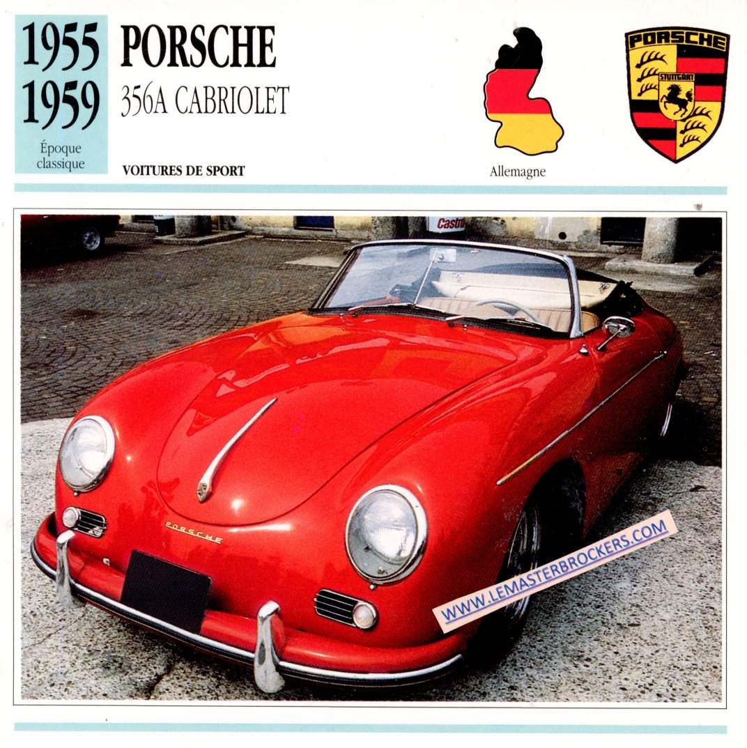 DOCUMENT FICHE AUTO PORSCHE 356 A 356A CABRIOLET 1955 1959