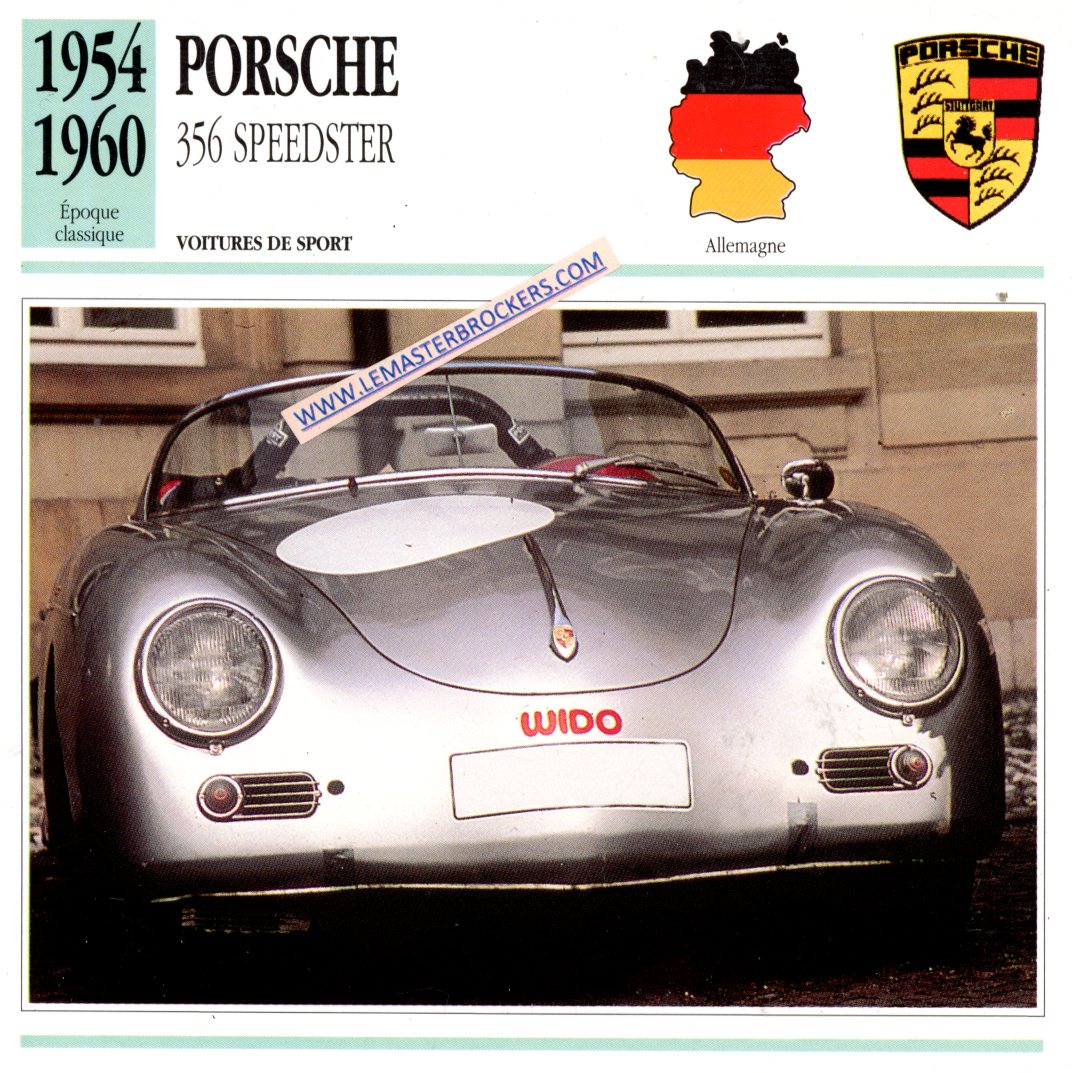 DOCUMENT FICHE AUTO PORSCHE 356 SPEEDSTER 1954 1960