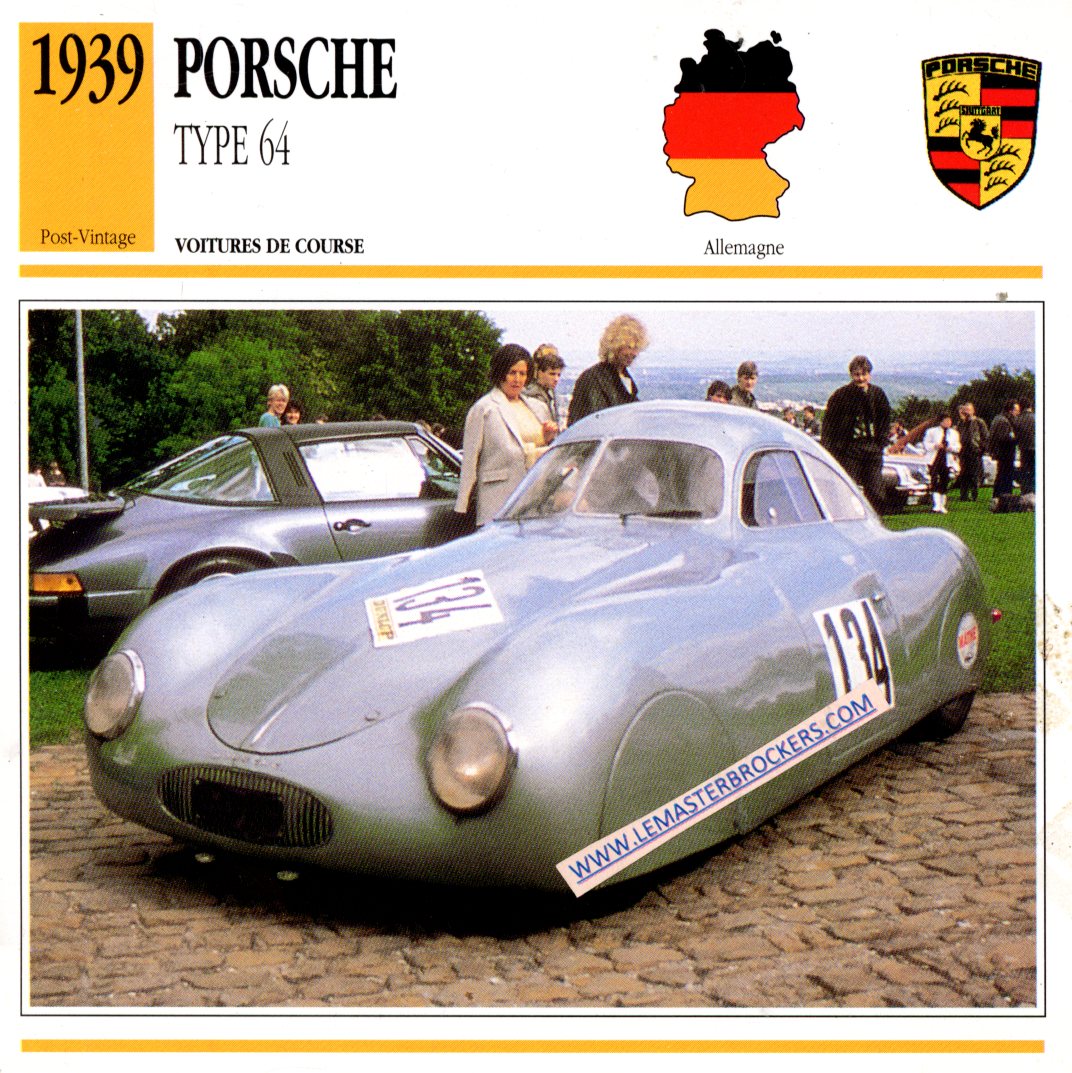 DOCUMENT FICHE AUTO PORSCHE TYPE 64 1939