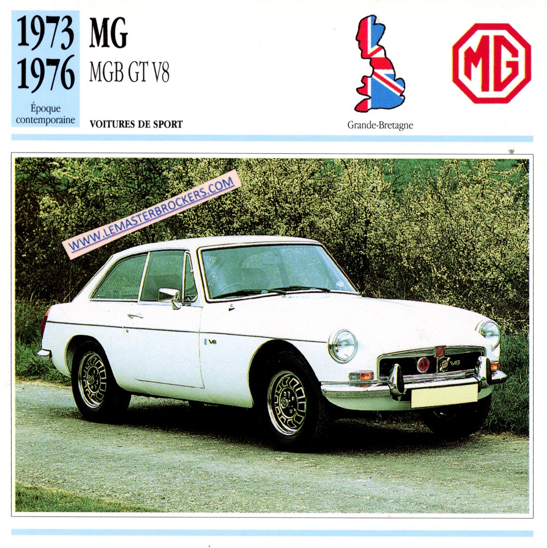 DOCUMENT FICHE AUTO MG MGB GT V8 1973 1976