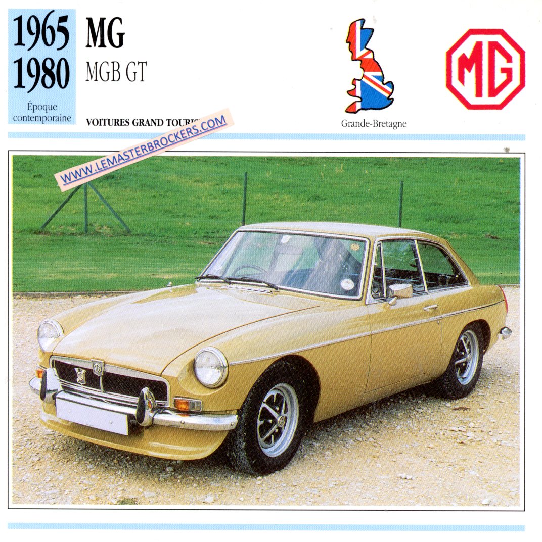 DOCUMENT FICHE AUTO MG MGB GT 1965 1980