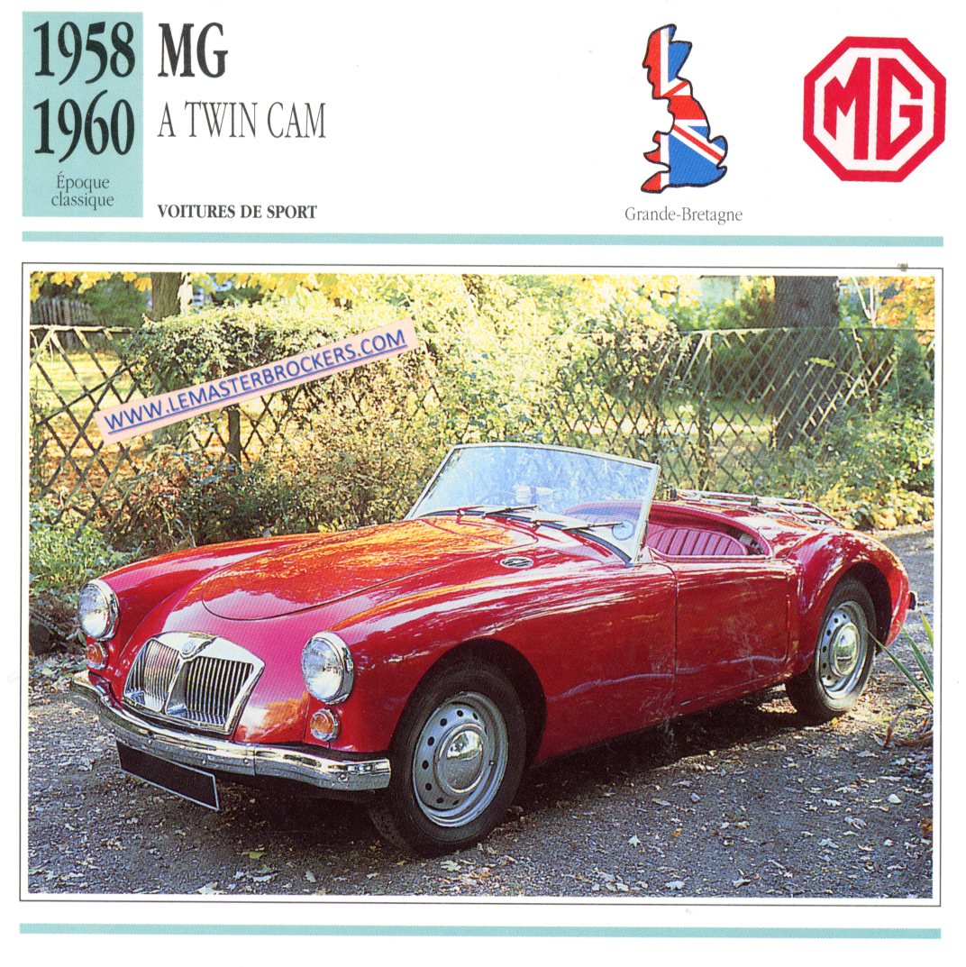 DOCUMENT FICHE AUTO MG A TWIN CAM 1958 1960