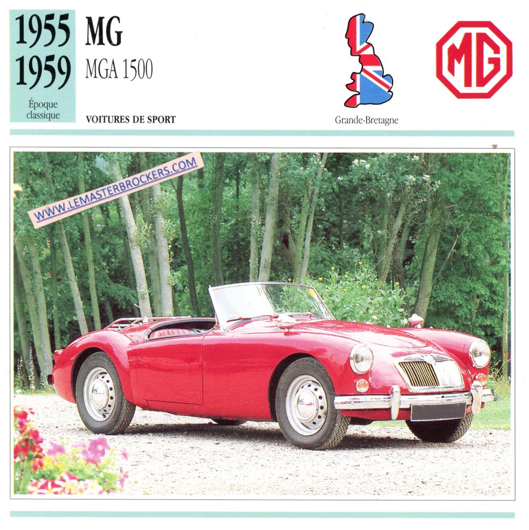 DOCUMENT FICHE AUTO MG A MGA 1500 1955 1959