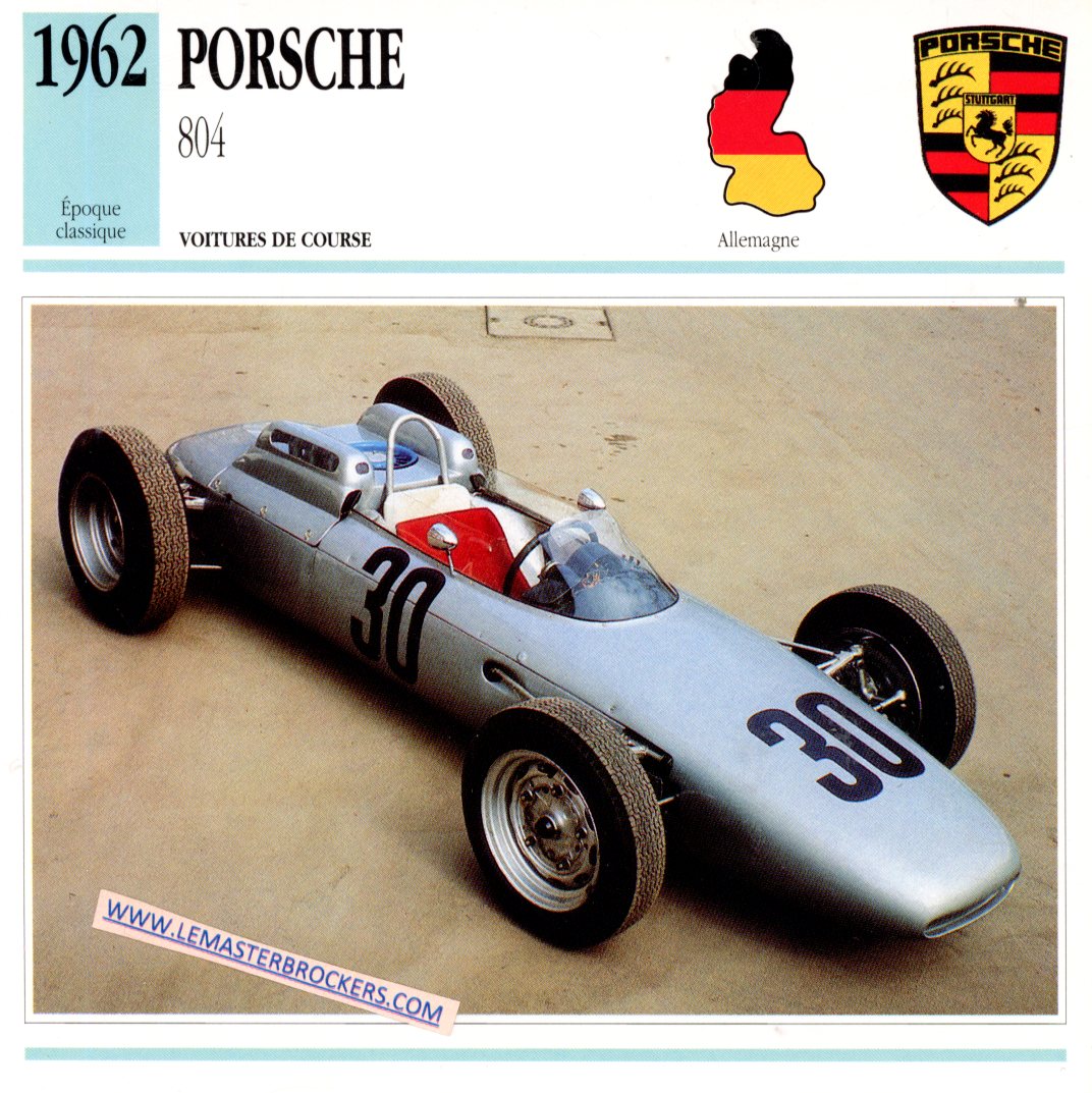 DOCUMENT FICHE AUTO PORSCHE 804 1962