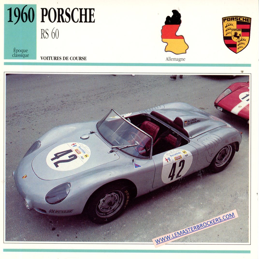 DOCUMENT FICHE AUTO PORSCHE RS 60 RS60 1960