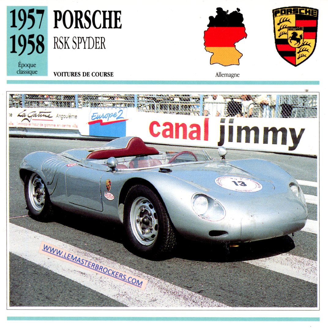 DOCUMENT FICHE AUTO PORSCHE RSK SPYDER 1957 1958