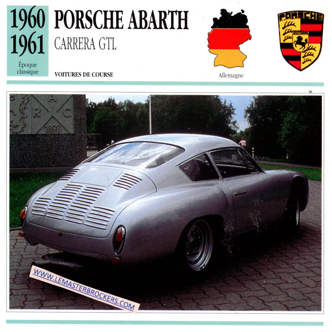 DOCUMENT FICHE AUTO PORSCHE CARRERA GTL ABARTH 1960 1961