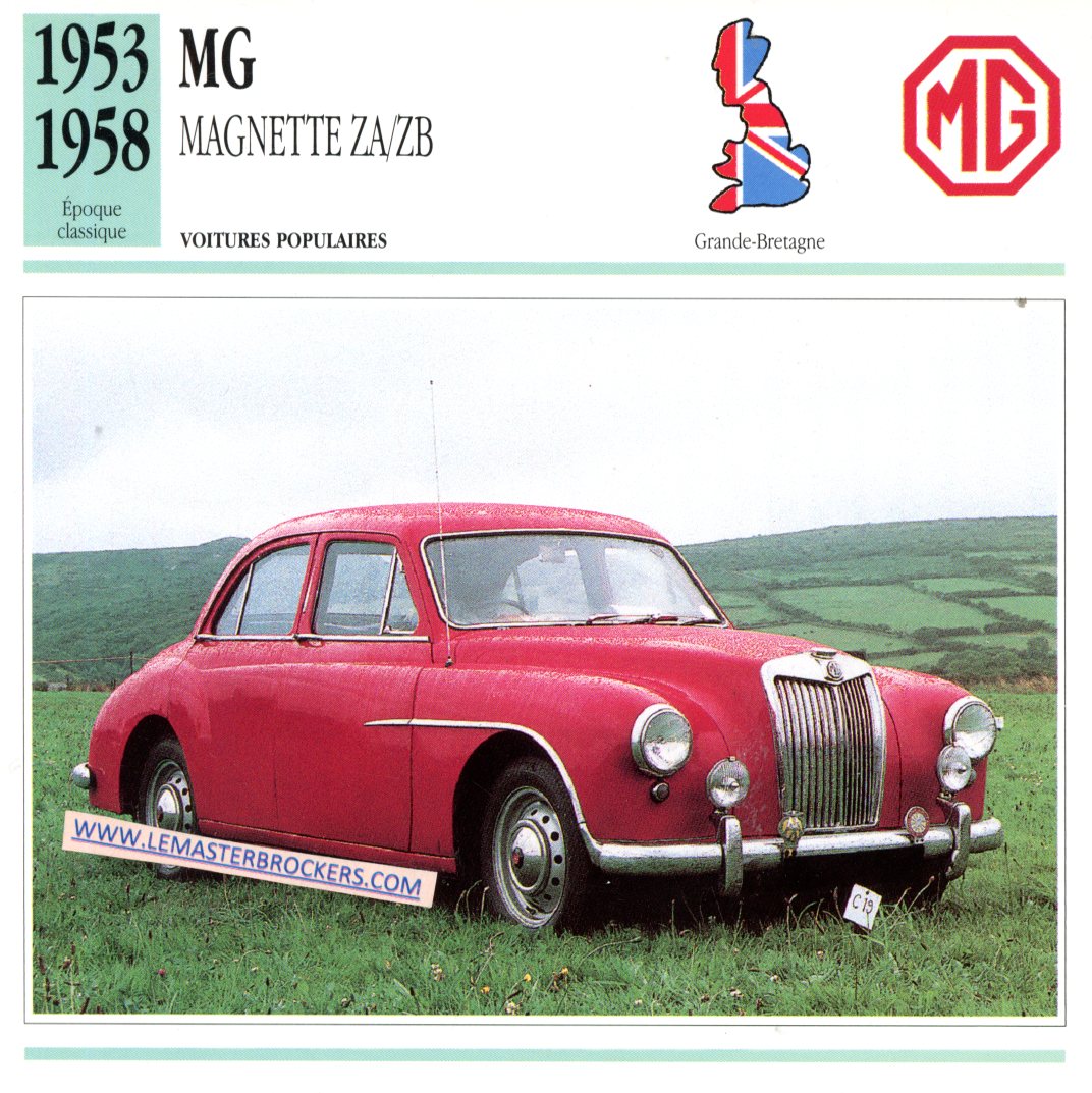 DOCUMENT FICHE AUTO MG MAGNETTE ZA ZB 1953 1958