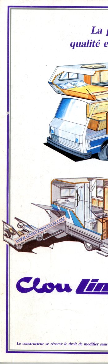 BROCHURE CAMPING-CAR NIESMANN CLOU LINER VW LT40 ET MERCEDES