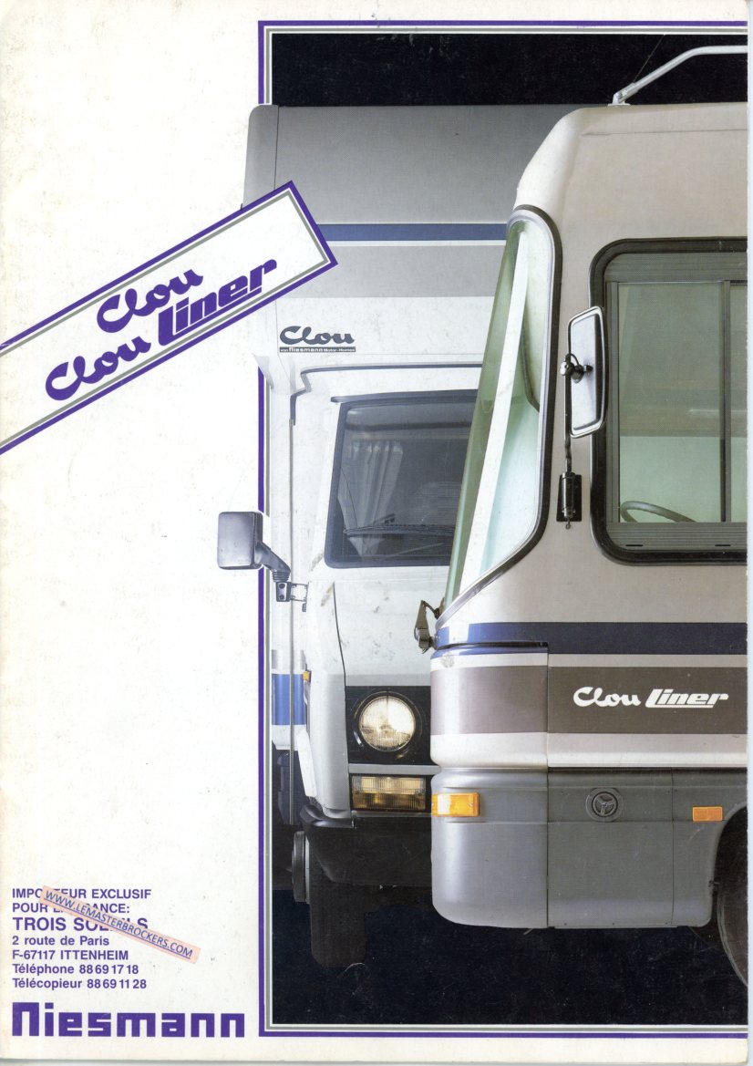 BROCHURE CAMPING-CAR NIESMANN CLOU LINER VW LT40 ET MERCEDES