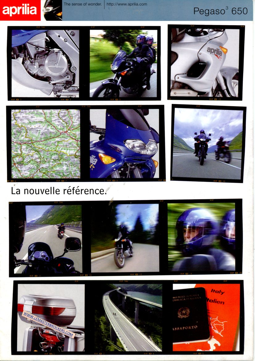BROCHURE APRILIA PEGASO 650 DE 1998
