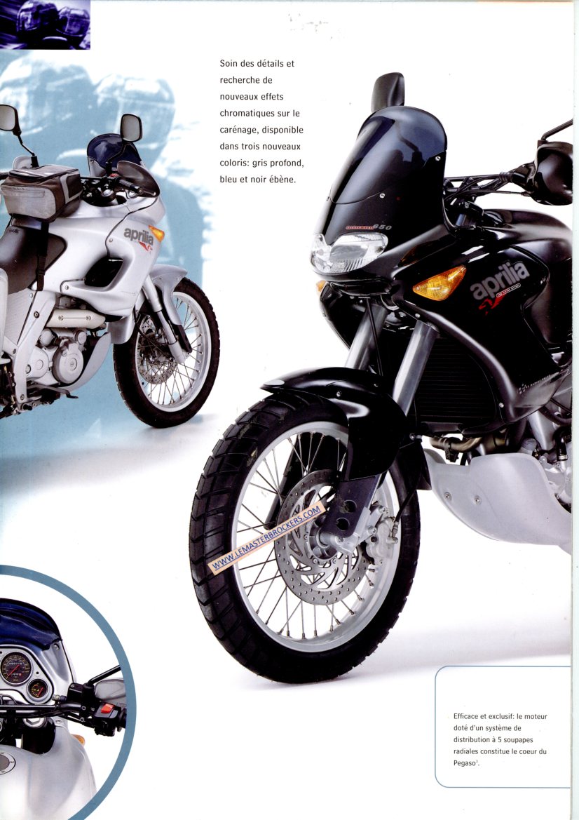BROCHURE moto APRILIA PEGASO 650 DE 1998