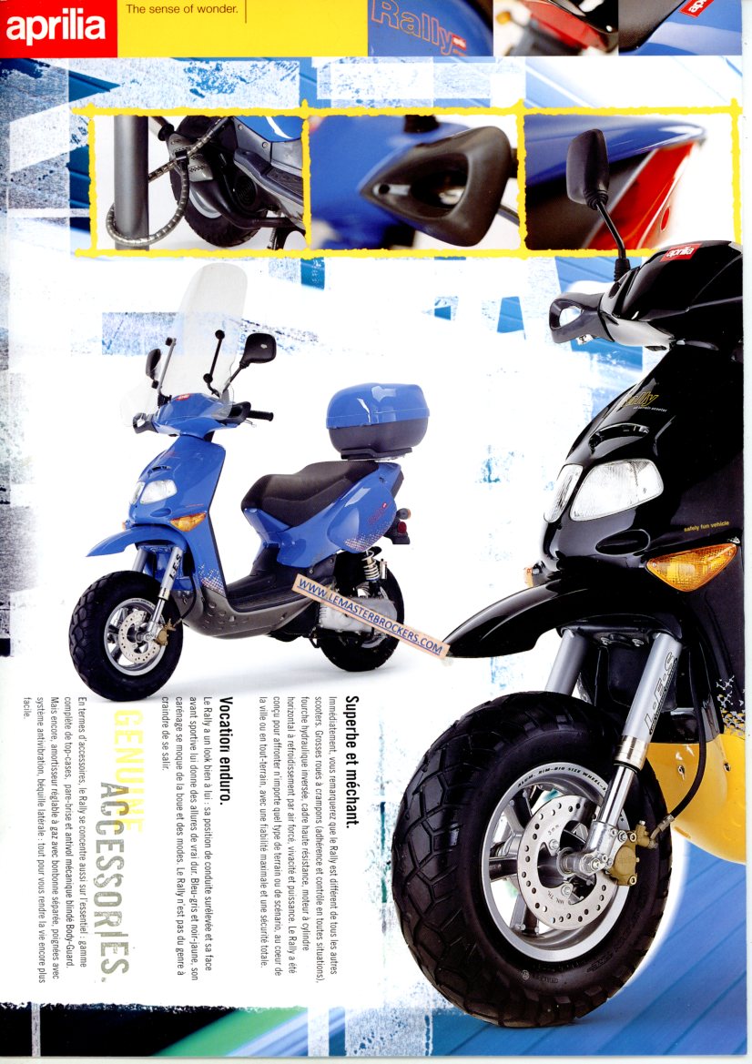 BROCHURE SCOOTER APRILIA RALLY 50 AIR COOLED 1998