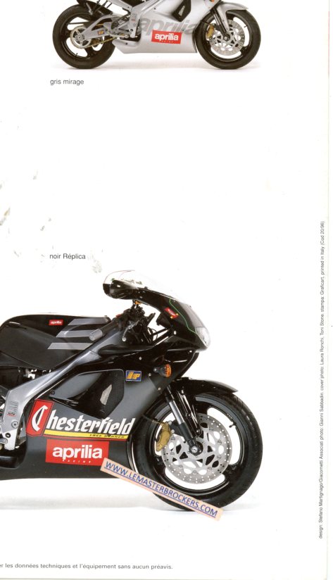 BROCHURE APRILIA RS 125 RS125 DE 1996