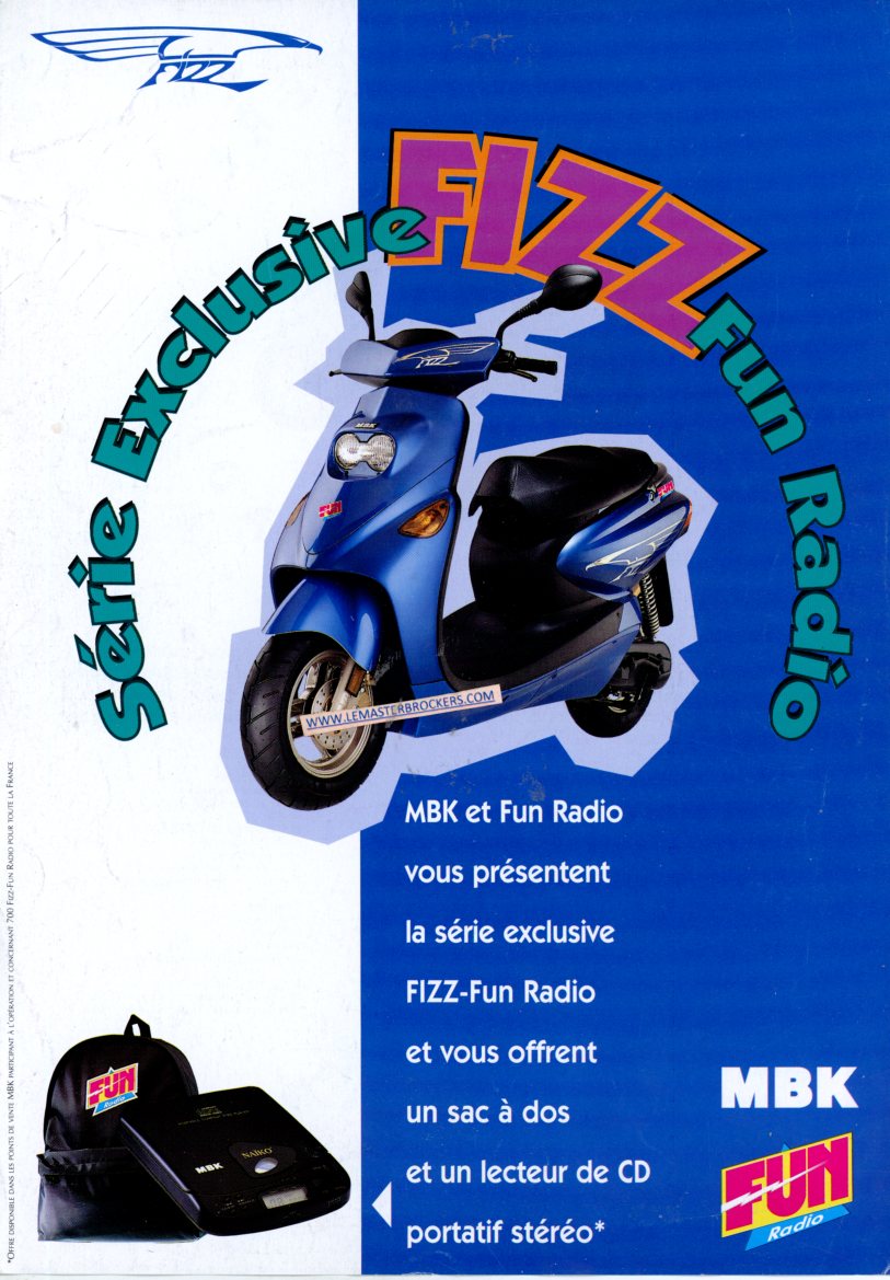 BROCHURE SCOOTER MBK FIZZ FUN RADIO