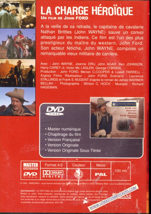 DVD FILM LA CHARGE HEROIQUE - JOHN WAYNE - WESTERN