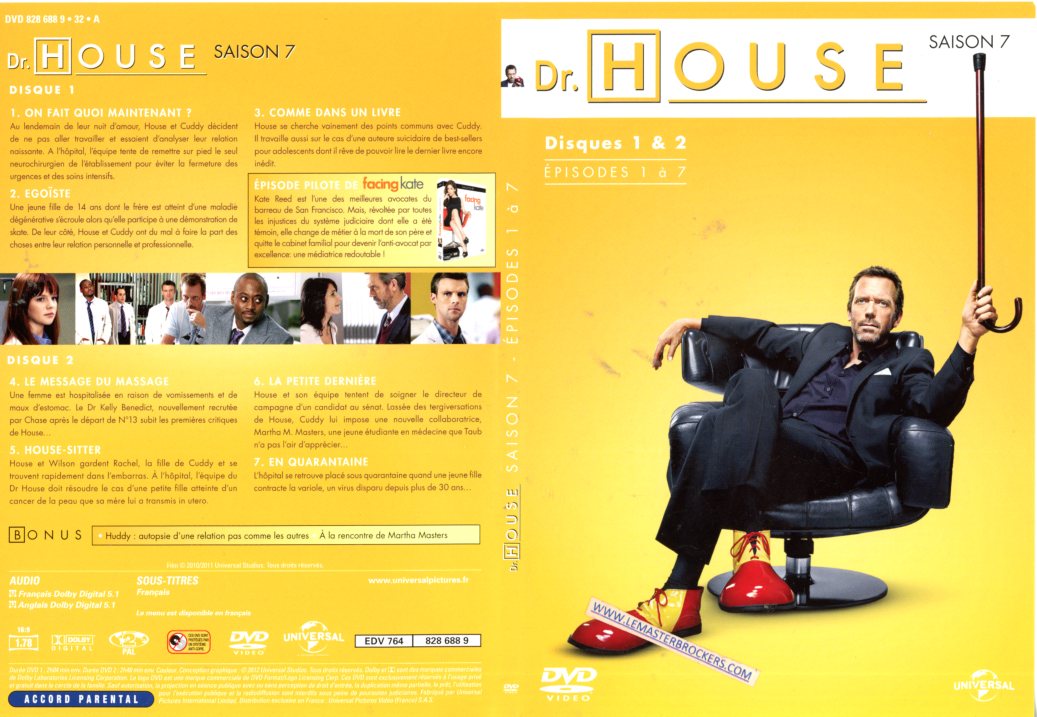 DVD Dr HOUSE SAISON 7 - EPISODES 1 A 7