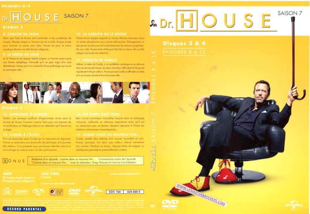 DVD DU Dr HOUSE SAISON 7 - EPISODES 8 A 15