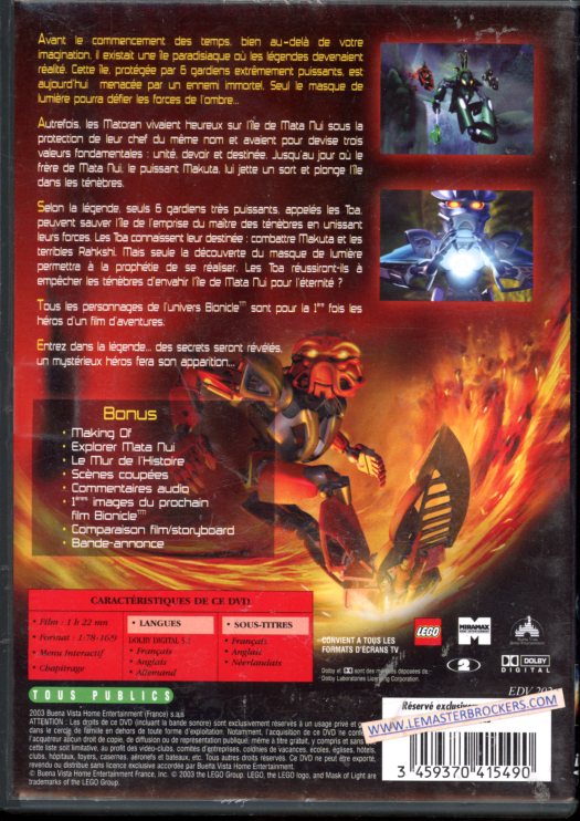 FILM DVD BIONICLE LE MASQUE DE LUMIERE