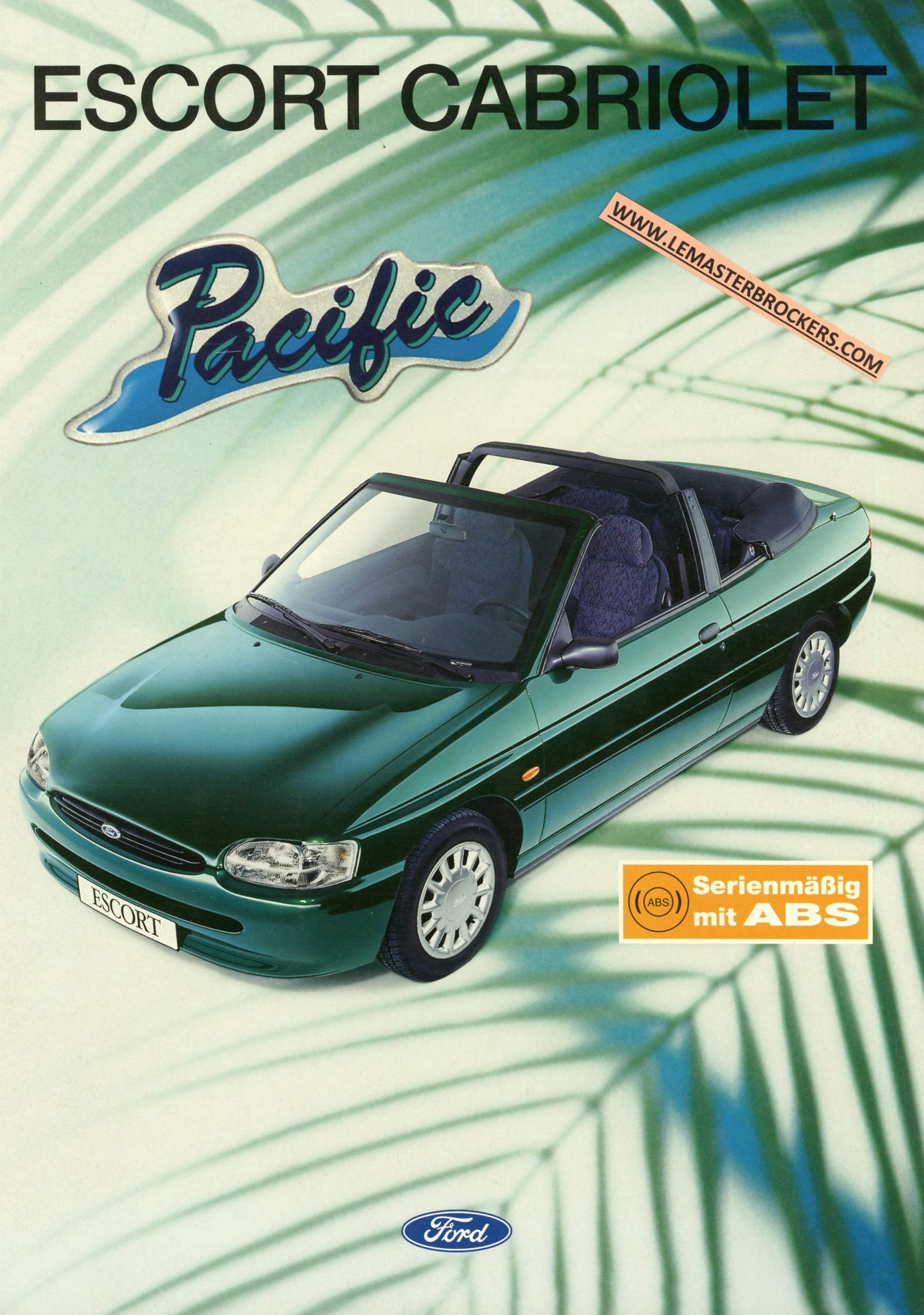 FORD ESCORT CABRIOLET PACIFIC - BROCHURE FORD 1996 - ALLEMAND