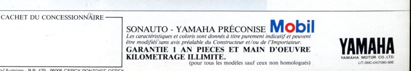 BROCHURE YAMAHA TW 200 TRAILWAY TW200 1989
