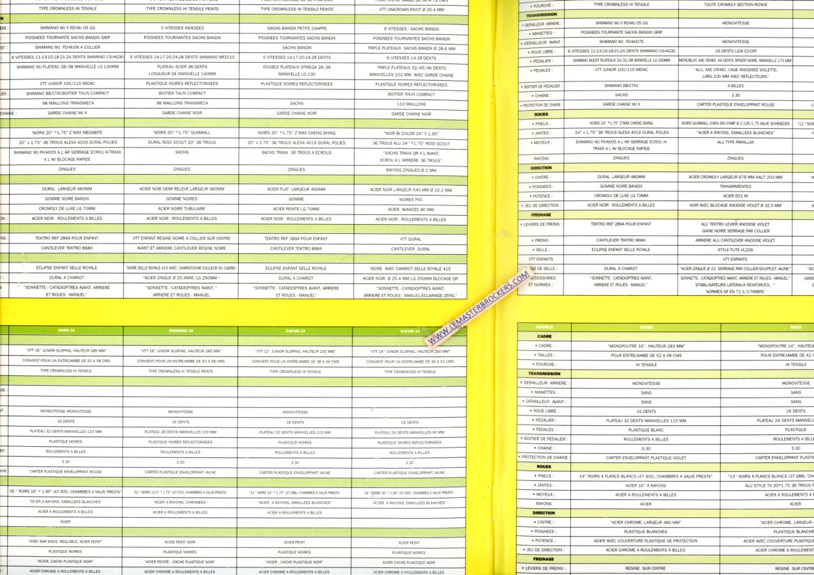 CATALOGUE VELO MBK VTT COURSE TOUS CHEMINS VILLE ENFANTS