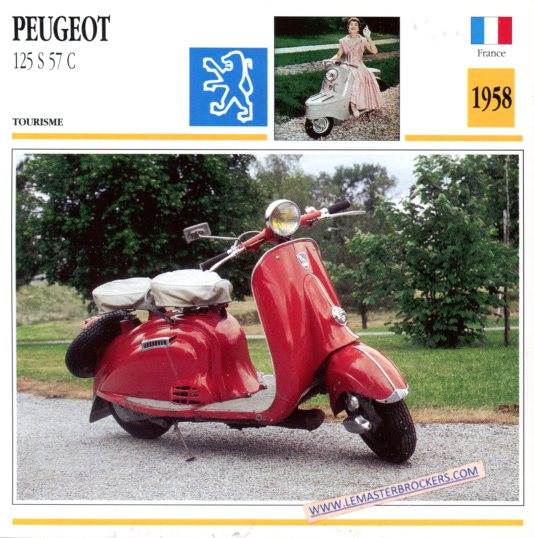FICHE SCOOTER PEUGEOT 125 S57 C 1958