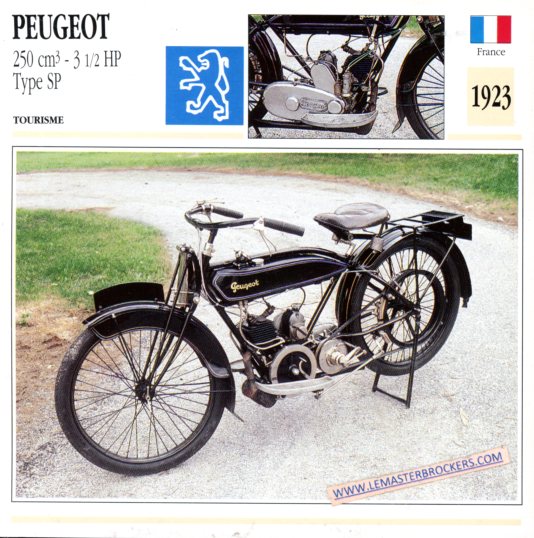 FICHE MOTO PEUGEOT TYPE SP 250CC 3 1/2 HP