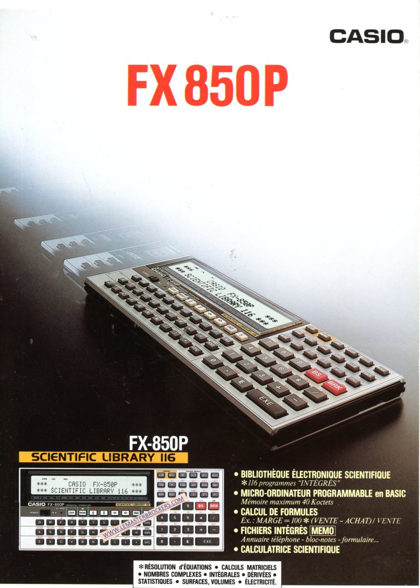 brochure CASIO FX850P